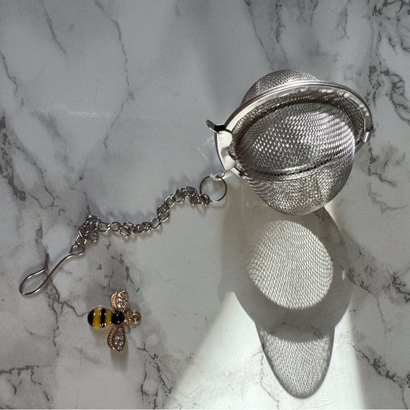 Tea Steeper , Size 1 " with bee charm . - Picture 3 of 10